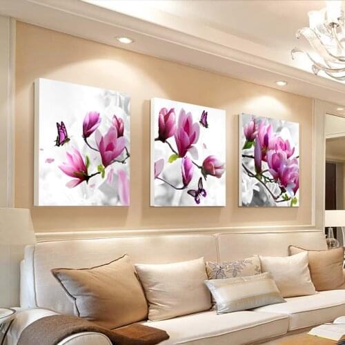 3 Panel Orchid Flowers Posters Wall Art Canvas Pictures Home Decor Modern Paintings Accessories Living Room Bedroom Decoration