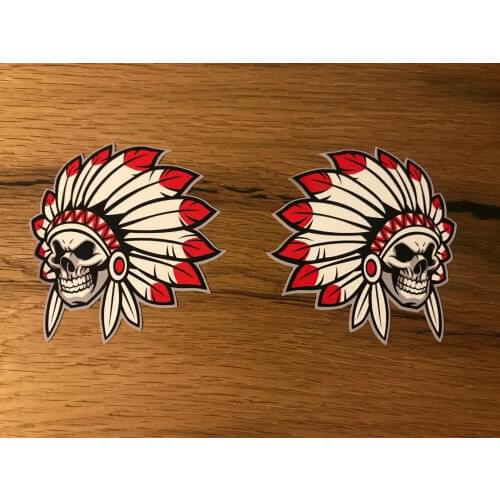 Chieftain feather Skull Aufkleber Oldschool Chopper Tank Bobber Biker Custom V8 #331