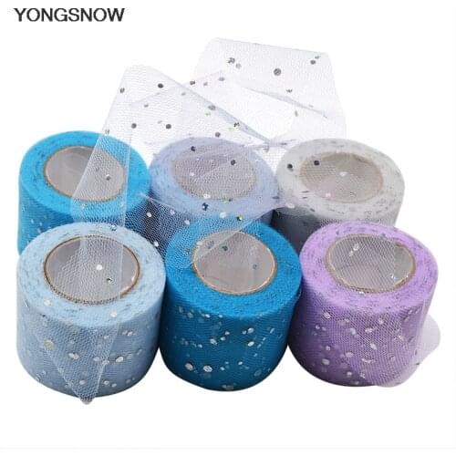 Glitter Sequin Tulle Roll 25 yards 5cm Organza Spool Tutu DIY Craft Kids Girl Dress Baby Shower Birthday Wedding Decoration