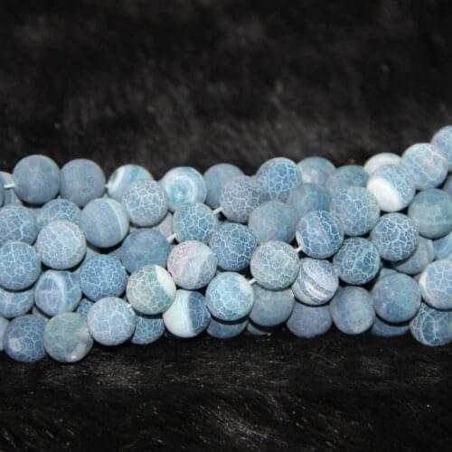 Dream Blue Fire Dragon Veins Necklace Beads Nature Frost DIY Gems Stone Beads 8mm Charms Beads Best Choice Gifts