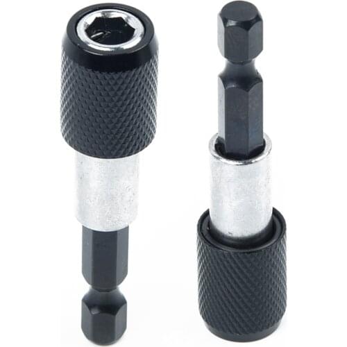 1/4" Hex Shank Quick Release Electric Drill No Magnetic Screwdriver Bit Holder 60mm Shank Power Tool Drill Accessories