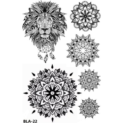 Lotus Flower/Tiger Waterproof Temporary Tattoos Sticker Tattoo Lotus Necklace Body Art fake tattoo sleeve tatoo