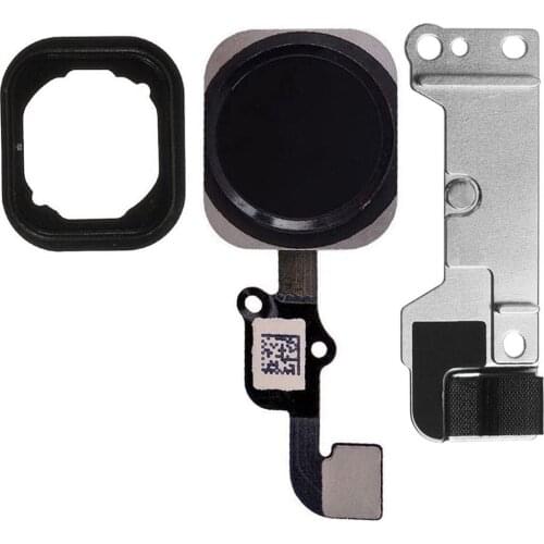 For iPhone 6 6Plus 6s Plus Home Button Key Flex Cable Assembly With Rubber Ring + Metal Bracket Replacement Part