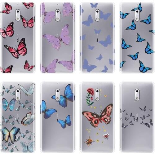 For Nokia 8 6 5 3 2 1 Plus Phone Case Silicone Butterfly Pretty Back Cover For Nokia X71 X6 7 Plus Nokia2 Nokia3 Nokia5 Nokia6