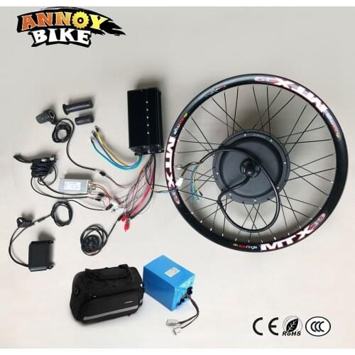 Electric Bicycle 72V3000W Motor Wheel With Battery 24" 26" 75-85km/h Ebike Kit Electric Bike Conversion Kit For Electric Bike