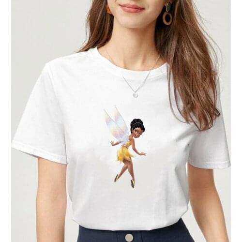 Disney Tinker Bell Womens T-shirt Harajuku Iridessa T Shirt Feminina Ladies Graphic T Shirts Women Summer Girl Clothes