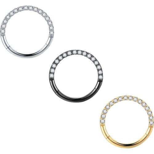 Surgical Steel Nose Ring Clicker Septum Hinge Segment Face Hoop Ear Lip Piercing Hoop Ring Wholesale Bulk Helix Tragus 16G