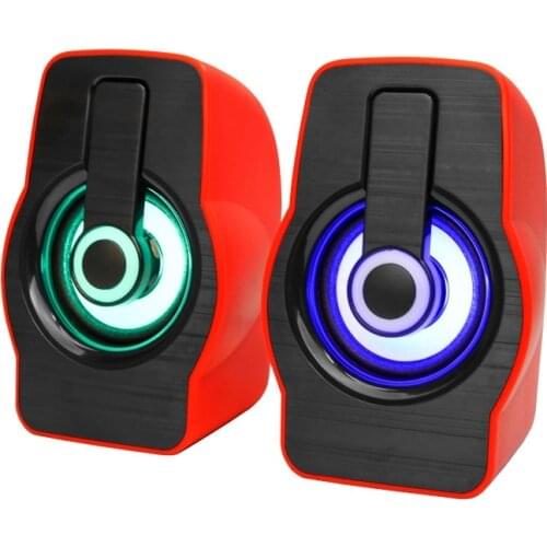 Speaker for Laptops and Mobile Phones Computer Stereo Speakers LED Backlight 3.5MM Audio Jack, USB Interface