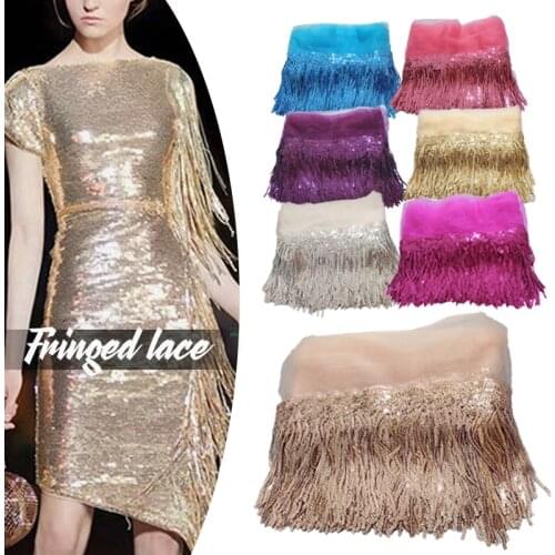 10 Yards New Long White Lace Fringe Tassel Fringe Trimming For DIY Latin Dress Stage Clothes Accessories 20CM Wide Lace Ribbon