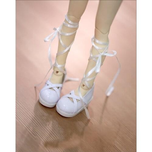 N01-X019 children handmade toy 1/3 1/4 Doll Accessories BJD/SD doll Dress shoes Ribbon princess shoes 1pair