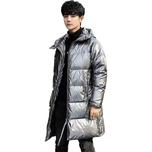 Winter New Style White Duck down Thick Mens down Jacket Mid-length Jacket Korean-style Popular Brand MenS Wear