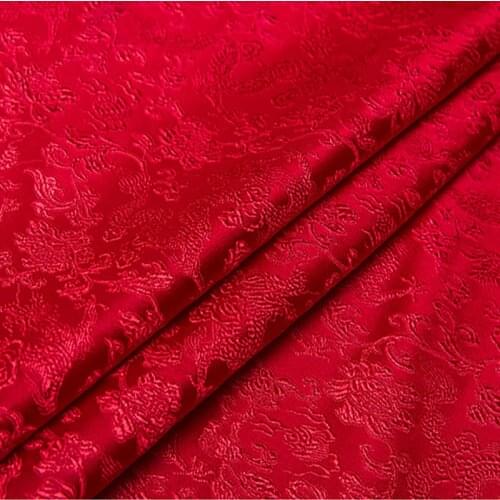 New arrival brocade yarn dyed red dragon fabric for patchwork felt tissue telas dress bed sheet children cloth coat 100x75cm