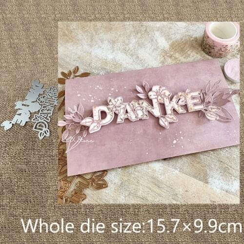New Design Craft Metal stencil mold Cutting Dies German danke decoration scrapbook die cuts Album Paper Card Craft Embossing
