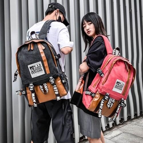 New canvas backpack travel middle school student school bag large capacity leisure computer bag travel bag