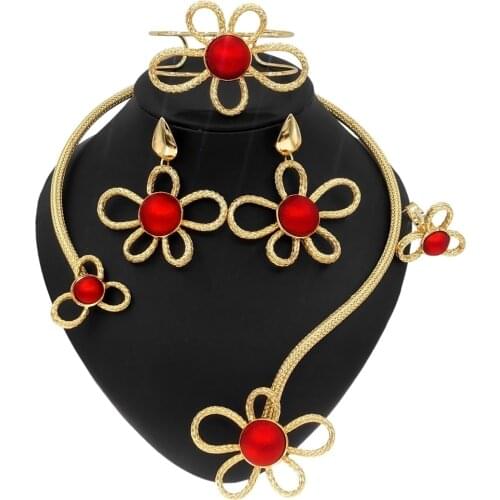 Yulaili New Romanian Gold Style Exquisite Jewellery Set Hot Sale Womens Birthday Gift Wedding Bridal Beautiful Jewellery Sets