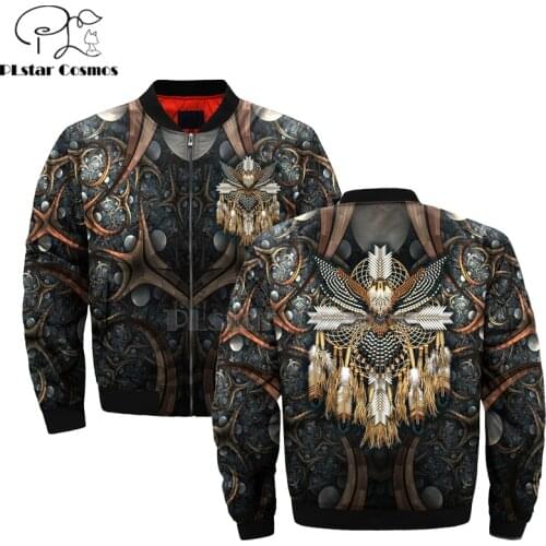 Native Indian wolf lion tiger 3D Mens bomber jackets Hoodie Men Women New Fashion Zipper Hooded Long Sleeve Pullover Style-7