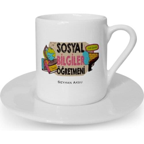 Personalized Social Studies Teacher Turkish coffee Cup-3