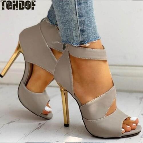 Sexy Clear Crytal Heel Women Pumps Ankle Cross Strap Sandals Shoes Woman Ladies Square Toe High Heels Dress Party Shoes