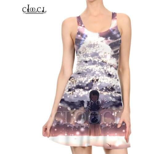 CLOOCL Japanese Anime Sword Art Online Ladies Dress Fashion 3D Print Dresses Sexy Women Slim Summer Beach Dress