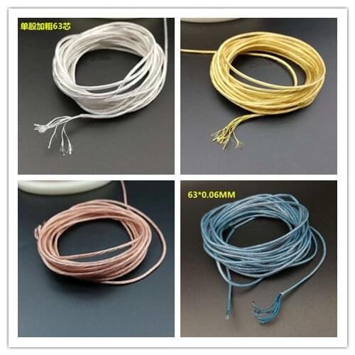 5N fever grade high purity silver plated wire headphones upgrade line 63 core OD:1.4MM 10m/50m/100meters