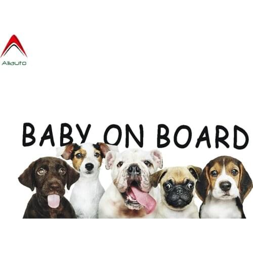 Aliauto Warning Sign Car Sticker Baby on Board Cute Pet Dog Automobiles Accessories PVC Decal for Ford Focus Polo Lada ,22cm*9cm