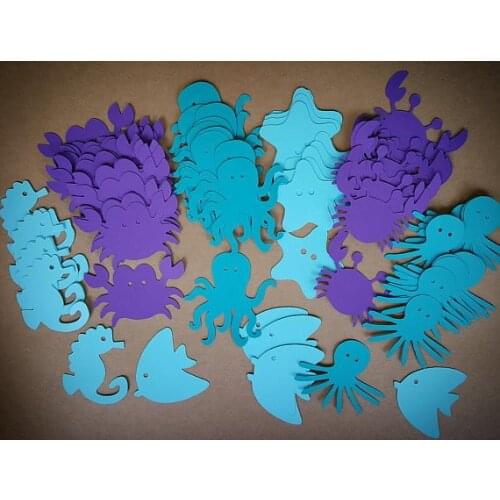 Mixed under the sea Octopus crabs Confettis Nautical wedding birthday Table decor scrapbook scatters party decoartions