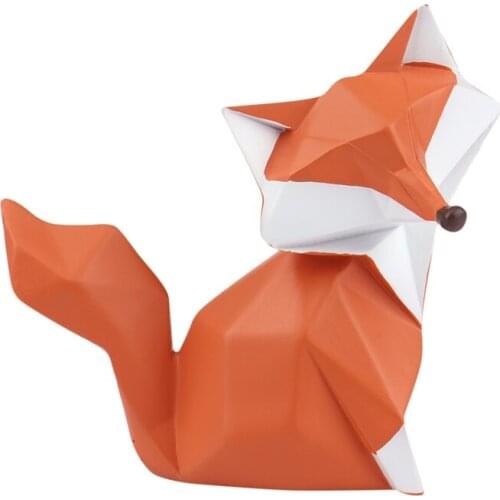 Modern Fox Statue Geometric Animal Decoration Living Room TV Cabinet Porch Desktop Home Decoration