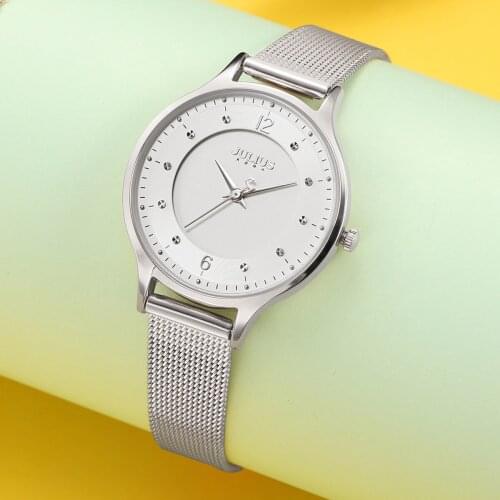 Thin Stainless Steel Simple Womens Watch Japan Quartz Hours Fashion Elegant Clock Bracelet Girls Birthday Gift Julius