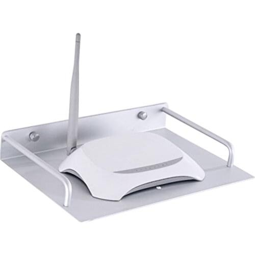 TV Router Set-top Boxes Mini PC DVD Player Single-layer Space Aluminum Wall Mount Storage Shelf Bracket Stand Holder