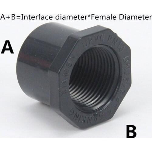 Female Thread Bushing Straight Pipe Connectors Adapter Garden Home Irrigation PVC Plastic Tube Joint 1 Pcs