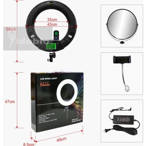Yidoblo FE-480II Bi-color Photo Studio Ring Light LED Video Light Lamp RC LCD Photographic Lighting 96W 5500K 480LED Lights