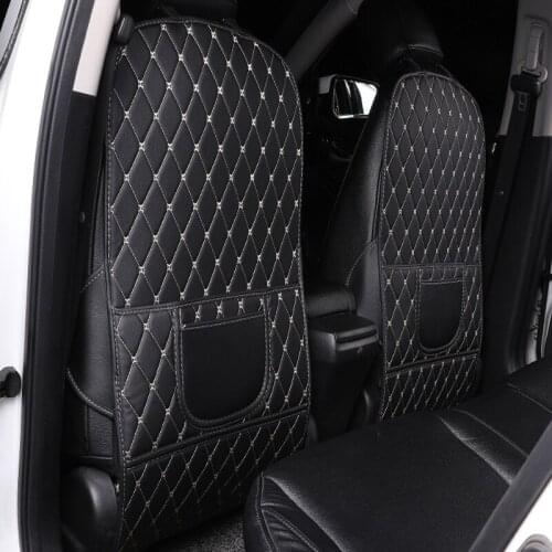 Car Seat Back Child Anti-kick Cushion Seat Protector Fashionable Golden Square Car Interior Decoration Products for Most Cars
