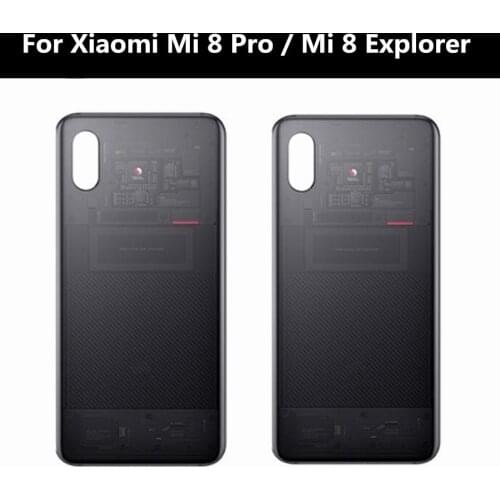 For Xiaomi Mi 8 Explorer Battery Cover mi8 pro Back Glass Rear Housing Door case Replacement For Xiaomi Mi 8 Pro