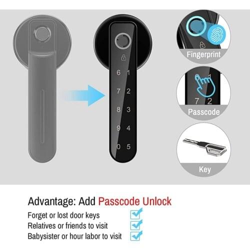 Fingerprint Door Lock,Keyless Entry Door Lock with Handle, Passcodes,Fingerprint,And Keys Unlock,Easy to Install