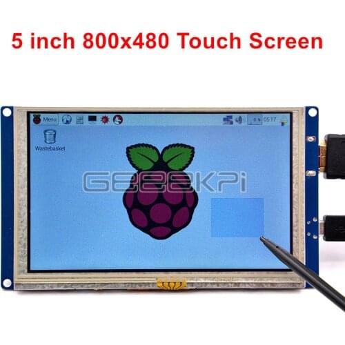 GeeekPi 5 inch 800*480 LCD HDMI Touch Screen Display Free Driver for Raspberry Pi 4B / 3B+ / 3 / 2 Model B / PC Windows