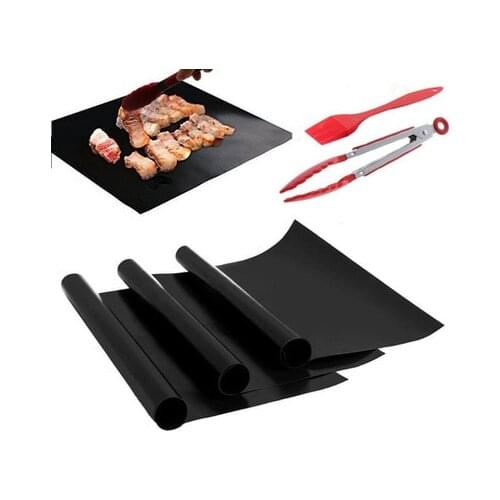 1/2/3/4 pcs Non-stick BBQ Grill Mat 40*33cm Baking Mat Cooking Grilling Sheet Heat Resistance Easily Cleaned Kitchen For Party