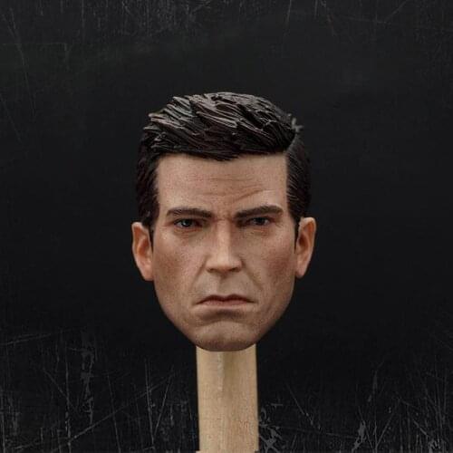 1/6 Man Head Sculpt Carved Carving PVC Bruce Wayne Head Model F Action Figure Doll