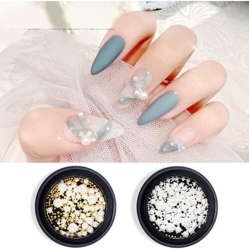 1 Bottle Gold Silver 3D Caviar Beads Nail Art Pearl Rhinestones Decorations DIY Nail Accessories Manicure Tools