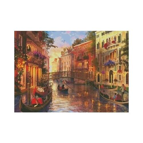 10516 Sunset in Venice counted cross stitch package flower aida 22ct 25ct 18ct 14ct 11ct people kit embroidery