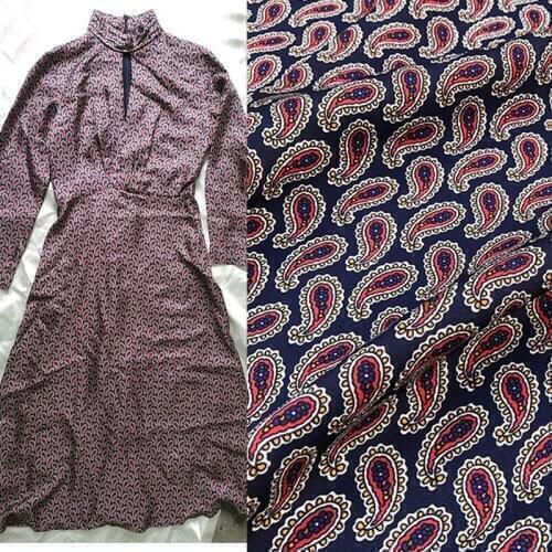 145cm*100cm designer fabric new cashew flower twill womens clothing high custom digital printing fabric for dress fabric