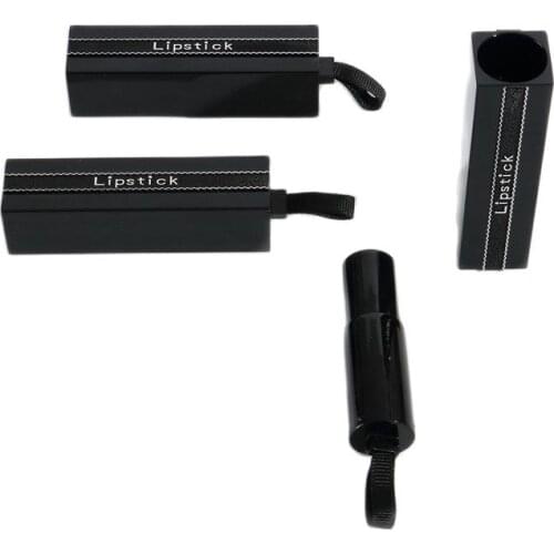 25 pcs/lot Empty Lip Balm Lipstick Packaging Black Square Cosmetic Container 12.1mm DIY Lipstick Containers Tubes with String