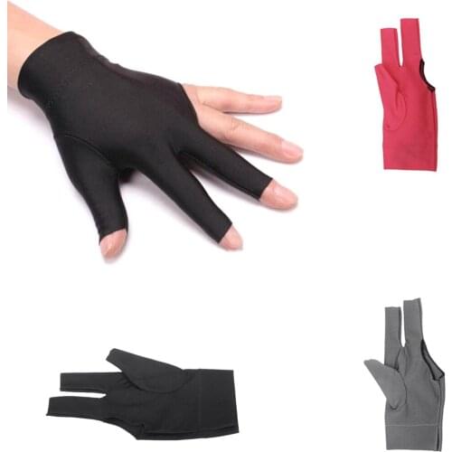 3 Pieces Professional Billiard Left Hand Three Finger Open Fingertip Glove Men Women