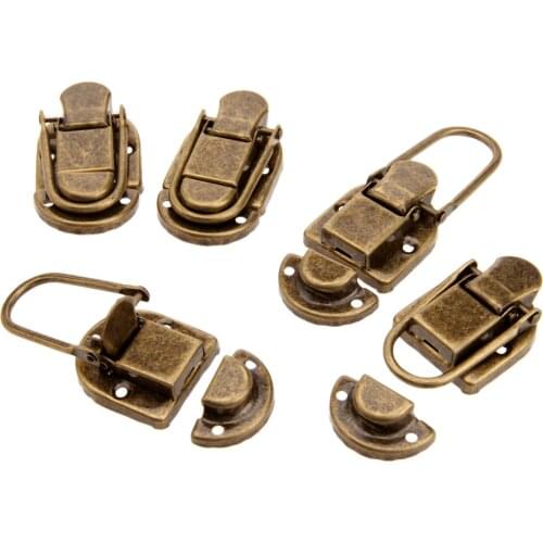 5pcs Antique Bronze Box Latch Hasps Jewelry Chest Gift Wine Wooden Box Case Toggle Latch Suitcase Hasp