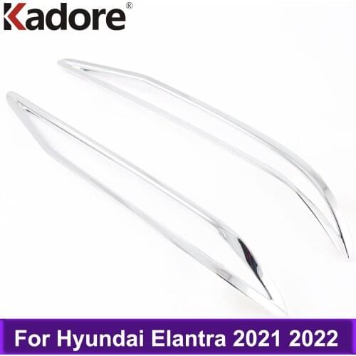 Car Accessories For Hyundai elantra 2021 2022 Rear Fog Light Lamp Tail foglamp Foglight Trim Cover Sticker ABS Chrome