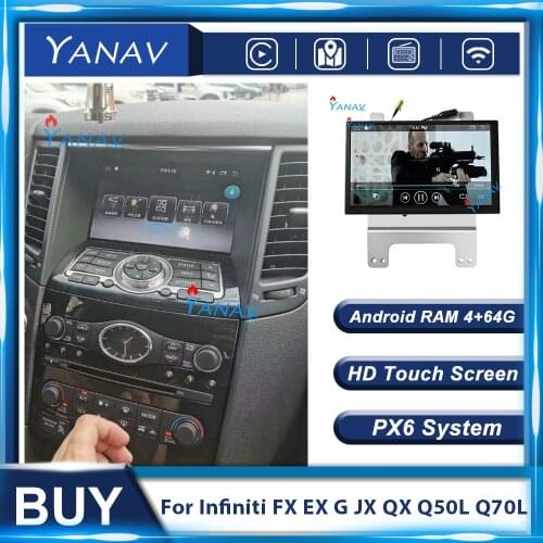 Car Multimedia DVD Player Universal For Infiniti FX EX G JX QX Q50L Q70L All Year GPS Navigation Auto Stereo Tesla Style Android