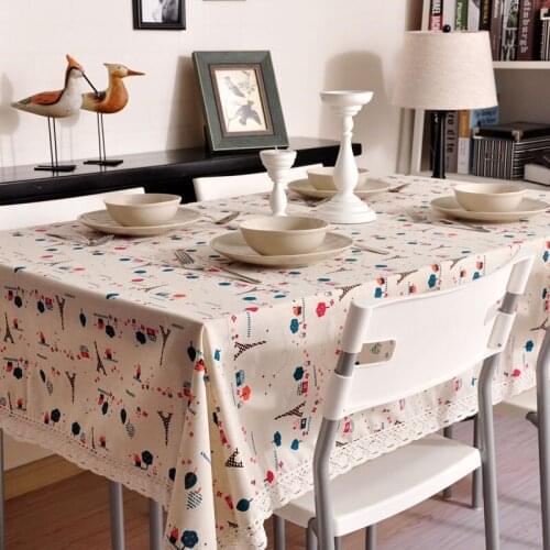 Free shipping Table cloth tablecloths tablecloth lace fabric cotton Eiffel Tower
