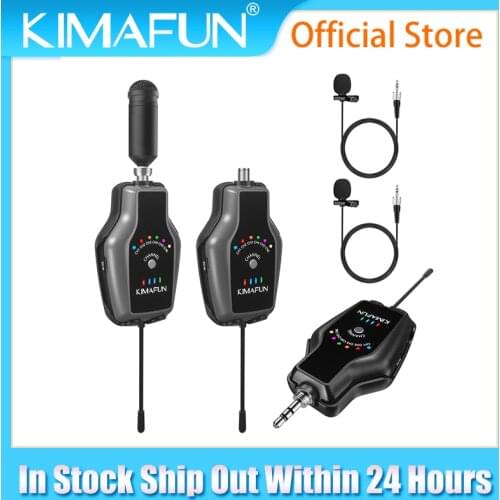 Dual UHF Wireless Lavalier Microphone System with Handheld/Lapel Mics for DSLR Camera,Smartphones,PA Speaker,Podcast,Interview