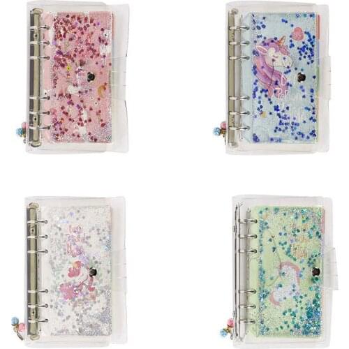 A5 Unicorn Flamingo Loose-leaf Binder Notebook and Journals Quicksand Handbook Weekly Plan Schedule Art Pen Supplies Stationery