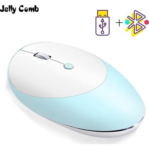 Jelly Comb Rechargeable Wireless Bluetooth Mouse for ipad Laptop Notebook 2.4G Wireless Mouse Silent Click USB Ergonomic Mause
