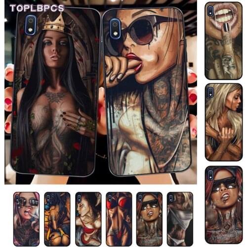 TOPLBPCS Sexy Sleeve Tattoo Girl Shell Phone Case for Samsung A10 20s 71 51 10 s 20 30 40 50 70 80 91 A30s 11 31